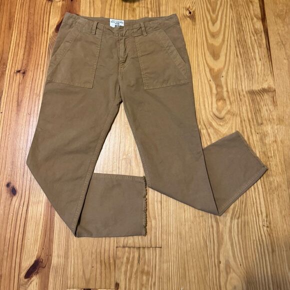 Nili Lotan Jenna Pants Khaki Tan Cropped Slim Tapered Trouser Women’s Size 6 - Picture 2 of 11